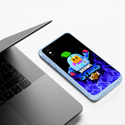 Чехол iPhone XS Max матовый BRAWL STARS SPROUT, цвет: 3D-голубой — фото 2