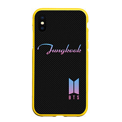 Чехол iPhone XS Max матовый BTS Jungkook, цвет: 3D-желтый