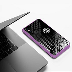 Чехол iPhone XS Max матовый Volkswagen, цвет: 3D-фиолетовый — фото 2
