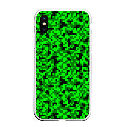 Чехол iPhone XS Max матовый КАМУФЛЯЖ GREEN