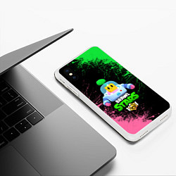 Чехол iPhone XS Max матовый BRAWL STARS SPROUT, цвет: 3D-белый — фото 2