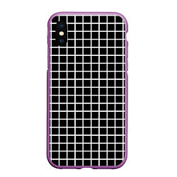 Чехол iPhone XS Max матовый Клечатая, цвет: 3D-фиолетовый