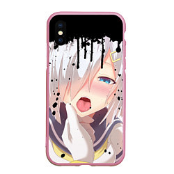 Чехол iPhone XS Max матовый AHEGAO, цвет: 3D-розовый