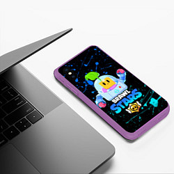 Чехол iPhone XS Max матовый Brawl Stars SPROUT, цвет: 3D-фиолетовый — фото 2