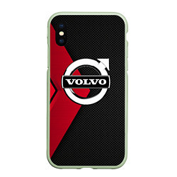 Чехол iPhone XS Max матовый VOLVO, цвет: 3D-салатовый