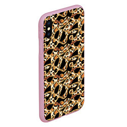 Чехол iPhone XS Max матовый Versace Леопардовая текстура, цвет: 3D-розовый — фото 2