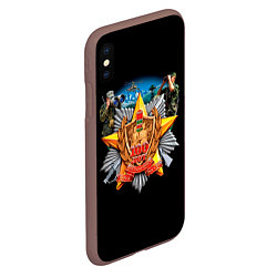 Чехол iPhone XS Max матовый Пограничные Войска, цвет: 3D-коричневый — фото 2