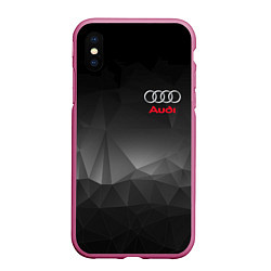 Чехол iPhone XS Max матовый AUDI, цвет: 3D-малиновый