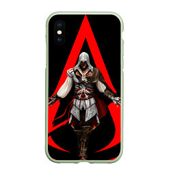 Чехол iPhone XS Max матовый Assassin’s Creed 02, цвет: 3D-салатовый