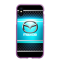 Чехол iPhone XS Max матовый MAZDA, цвет: 3D-фиолетовый