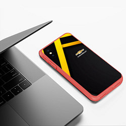 Чехол iPhone XS Max матовый CHEVROLET, цвет: 3D-красный — фото 2