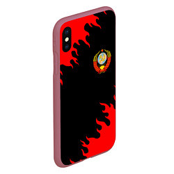 Чехол iPhone XS Max матовый СССР, цвет: 3D-малиновый — фото 2