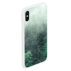 Чехол iPhone XS Max матовый Туманный лес, цвет: 3D-белый — фото 2