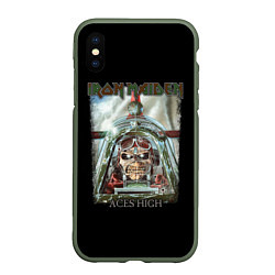 Чехол iPhone XS Max матовый Iron Maiden, цвет: 3D-темно-зеленый