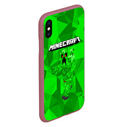 Чехол iPhone XS Max матовый Minecraft, цвет: 3D-малиновый — фото 2