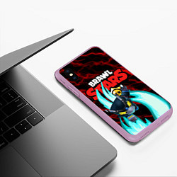 Чехол iPhone XS Max матовый BRAWL STARS MECHA CROW, цвет: 3D-сиреневый — фото 2