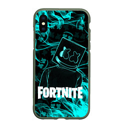 Чехол iPhone XS Max матовый Fortnite Marshmello, цвет: 3D-темно-зеленый