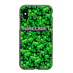 Чехол iPhone XS Max матовый MINERCRAFT, цвет: 3D-темно-зеленый