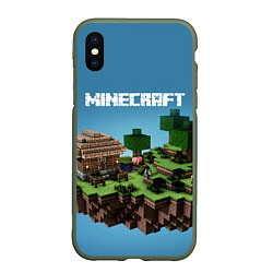 Чехол iPhone XS Max матовый Minecraft, цвет: 3D-темно-зеленый