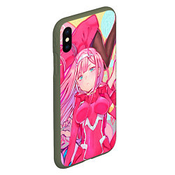 Чехол iPhone XS Max матовый DARLING IN THE FRANXX, цвет: 3D-темно-зеленый — фото 2