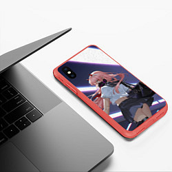 Чехол iPhone XS Max матовый ЛЮБИМАЯ В МАСКЕ, цвет: 3D-красный — фото 2