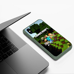 Чехол iPhone XS Max матовый Minecraft, цвет: 3D-темно-зеленый — фото 2