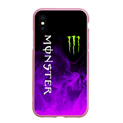 Чехол iPhone XS Max матовый MONSTER ENERGY, цвет: 3D-розовый