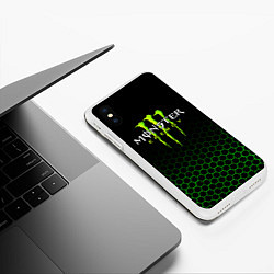 Чехол iPhone XS Max матовый MONSTER ENERGY, цвет: 3D-белый — фото 2