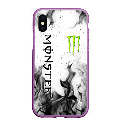 Чехол iPhone XS Max матовый MONSTER ENERGY, цвет: 3D-фиолетовый