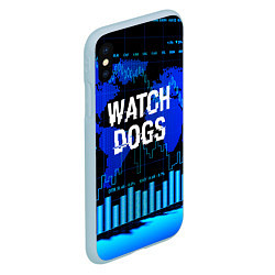 Чехол iPhone XS Max матовый Watch Dogs, цвет: 3D-голубой — фото 2
