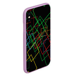 Чехол iPhone XS Max матовый BACKGROUND NEON, цвет: 3D-сиреневый — фото 2