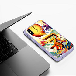 Чехол iPhone XS Max матовый Dsquared tatoo, цвет: 3D-светло-сиреневый — фото 2