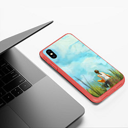 Чехол iPhone XS Max матовый Cloud ART, цвет: 3D-красный — фото 2
