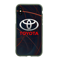 Чехол iPhone XS Max матовый TOYOTA, цвет: 3D-темно-зеленый