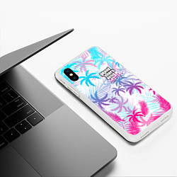 Чехол iPhone XS Max матовый GTA VICE CITY, цвет: 3D-белый — фото 2