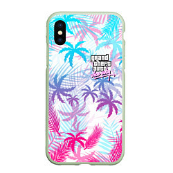 Чехол iPhone XS Max матовый GTA VICE CITY, цвет: 3D-салатовый