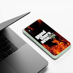 Чехол iPhone XS Max матовый GTA 5, цвет: 3D-салатовый — фото 2