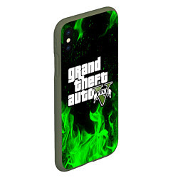 Чехол iPhone XS Max матовый GTA 5, цвет: 3D-темно-зеленый — фото 2
