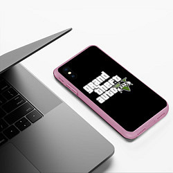 Чехол iPhone XS Max матовый GTA 5, цвет: 3D-розовый — фото 2