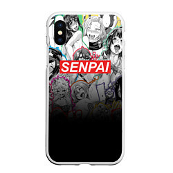 Чехол iPhone XS Max матовый SENPAI, цвет: 3D-белый