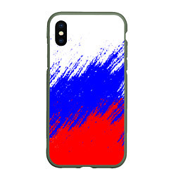 Чехол iPhone XS Max матовый Россия, цвет: 3D-темно-зеленый