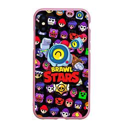 Чехол iPhone XS Max матовый BRAWL STARS NANI, цвет: 3D-розовый