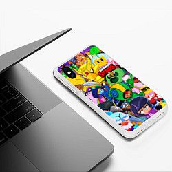 Чехол iPhone XS Max матовый BRAWL STARS, цвет: 3D-белый — фото 2