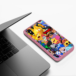 Чехол iPhone XS Max матовый BRAWL STARS, цвет: 3D-малиновый — фото 2