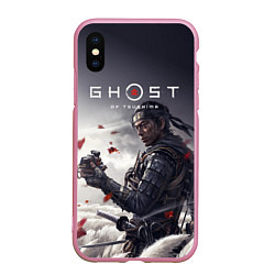 Чехол iPhone XS Max матовый Ghost of Tsushima, цвет: 3D-розовый