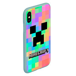 Чехол iPhone XS Max матовый Minecraft, цвет: 3D-мятный — фото 2