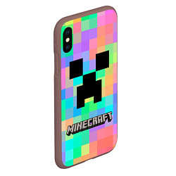 Чехол iPhone XS Max матовый Minecraft, цвет: 3D-коричневый — фото 2