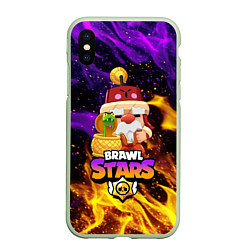 Чехол iPhone XS Max матовый BRAWL STARS GALE, цвет: 3D-салатовый