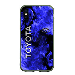 Чехол iPhone XS Max матовый TOYOTA, цвет: 3D-темно-зеленый