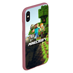 Чехол iPhone XS Max матовый Minecraft, цвет: 3D-малиновый — фото 2